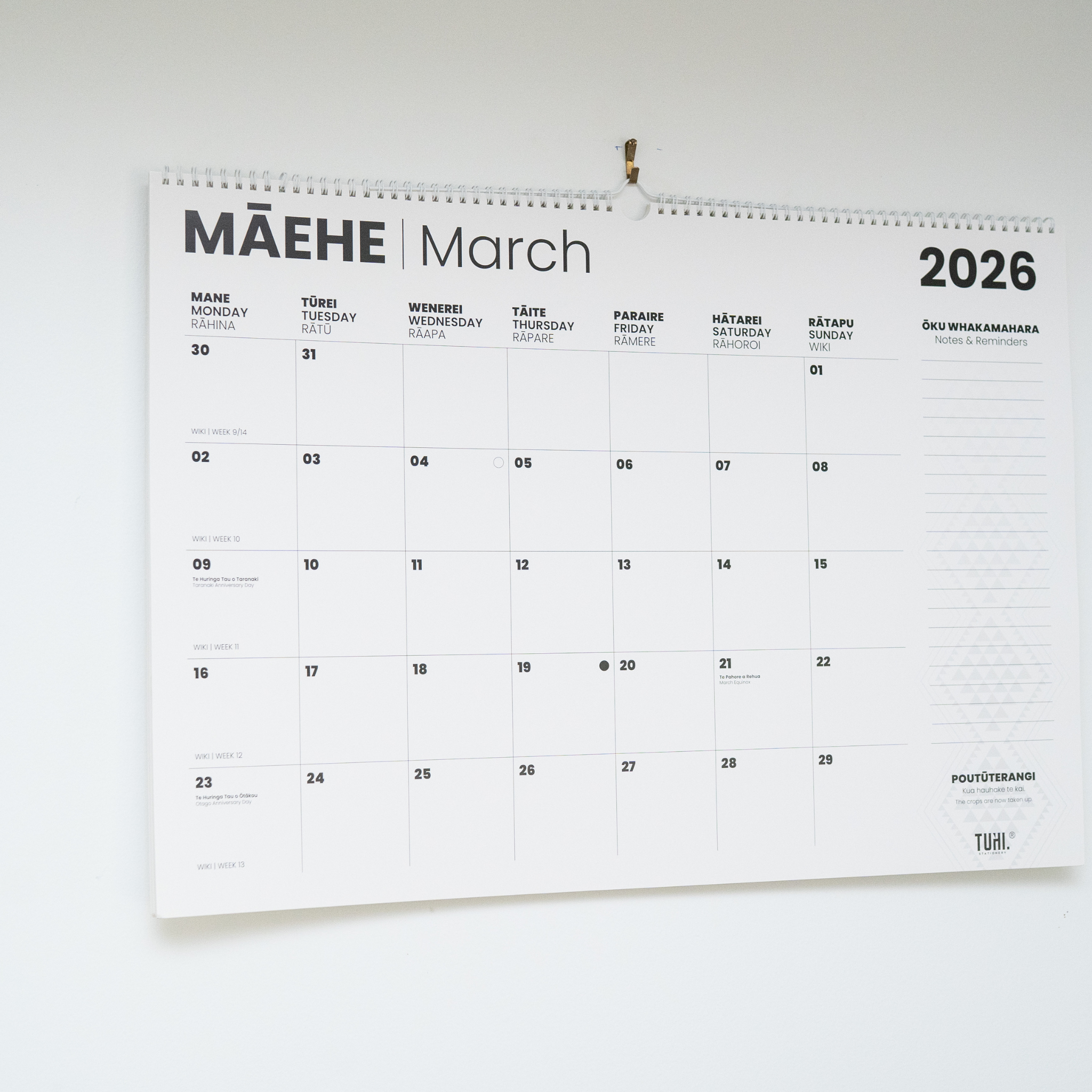 SALE - 2026 Mahere ā Marama | Māori Wall Calendar
