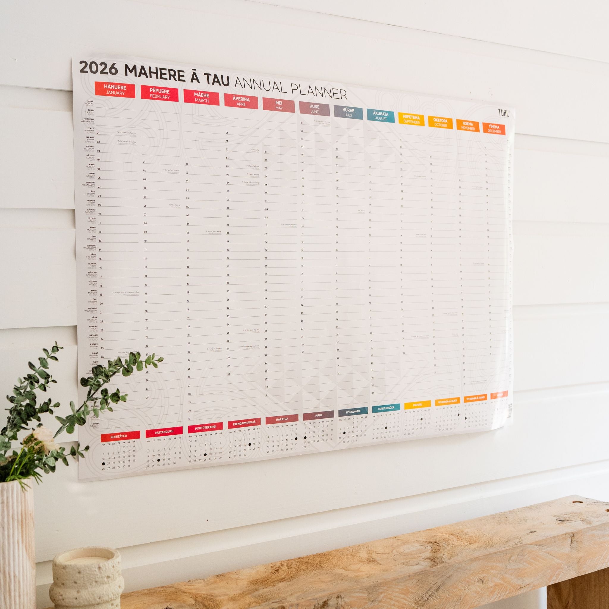 2026 Mahere ā Tau | Māori Wall Planner
