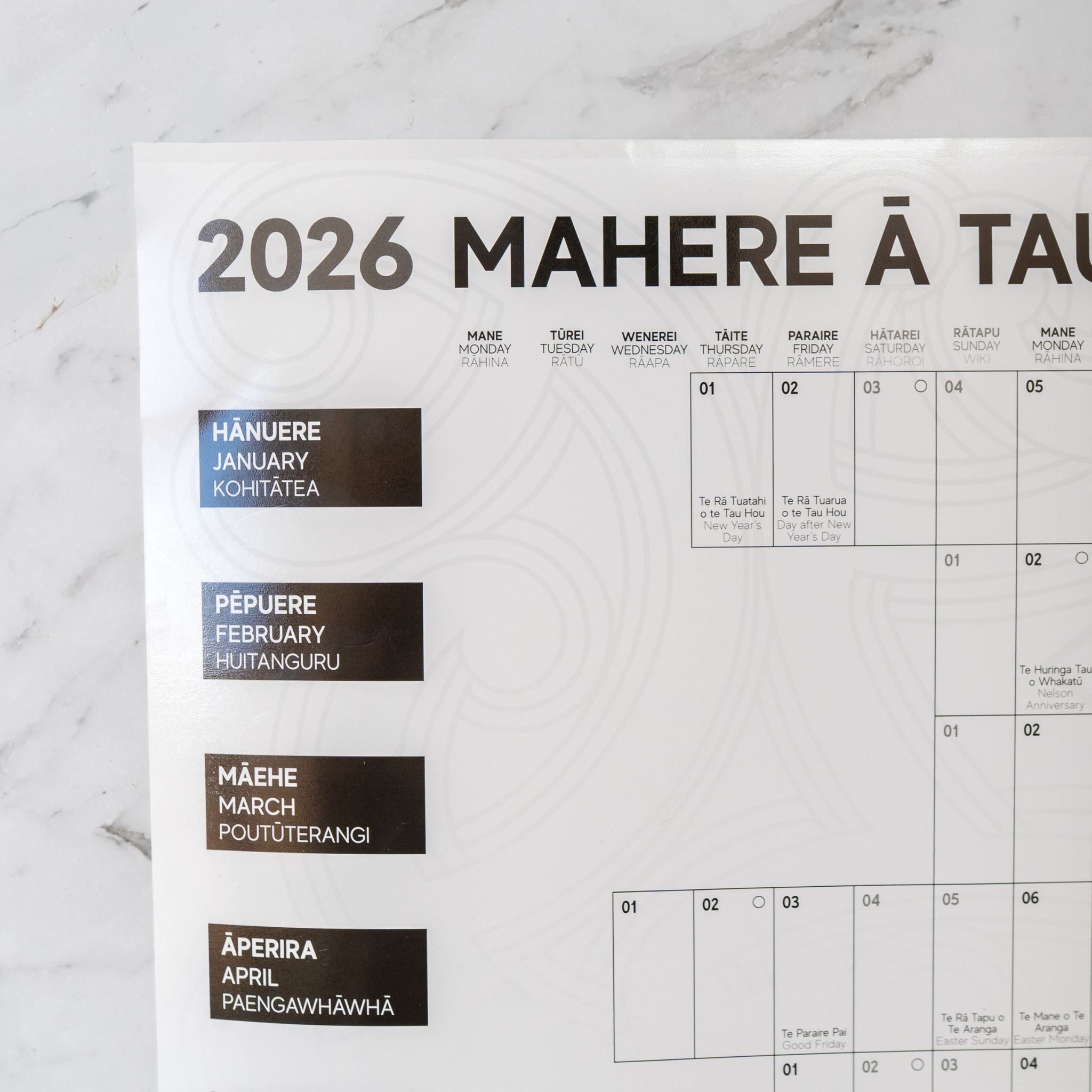 SALE - 2026 Mahere ā Tau | Māori Wall Planner