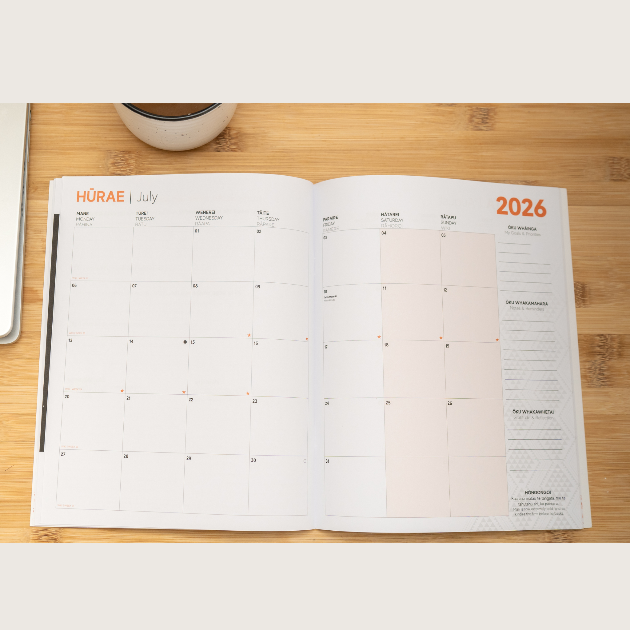 2026 Mahere ā Wiki | Weekly Planner