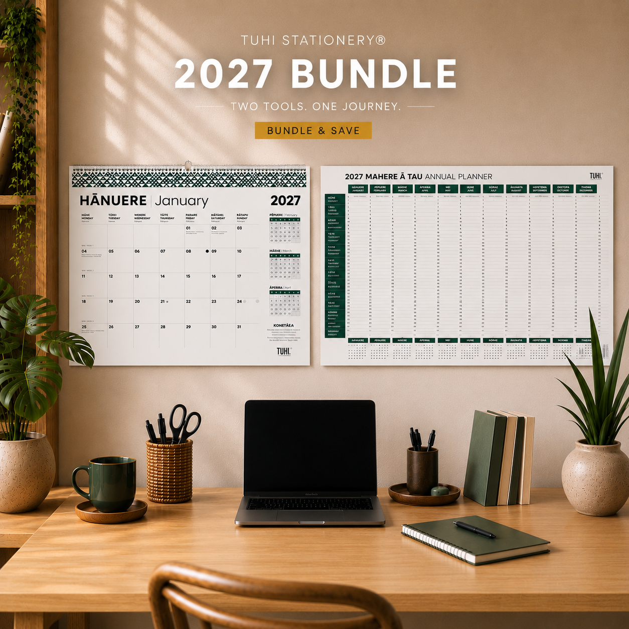 2027 Bundle | Flip Calendar + Wall Planner