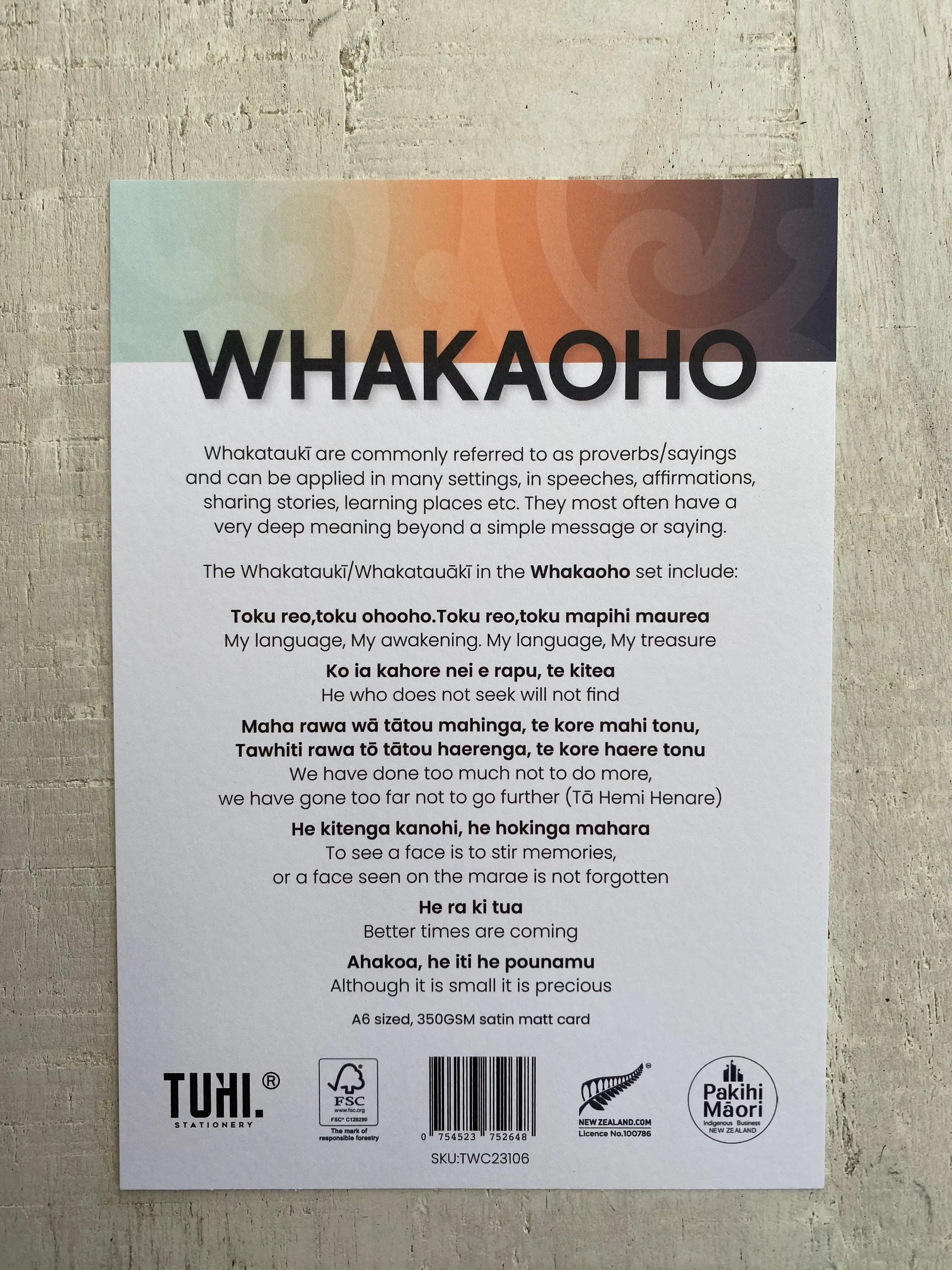 Cards: Whakataukī (1 type full set) - Tuhi Stationery Ltd