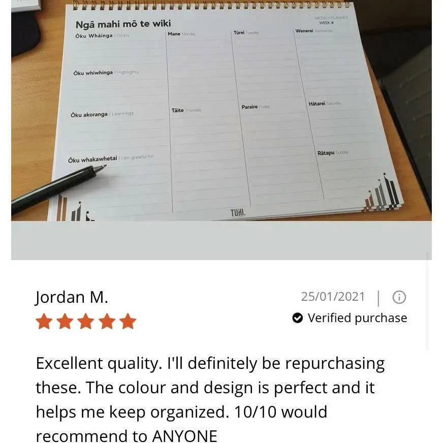 OZ Undated Weekly Planner - Tuhi Stationery