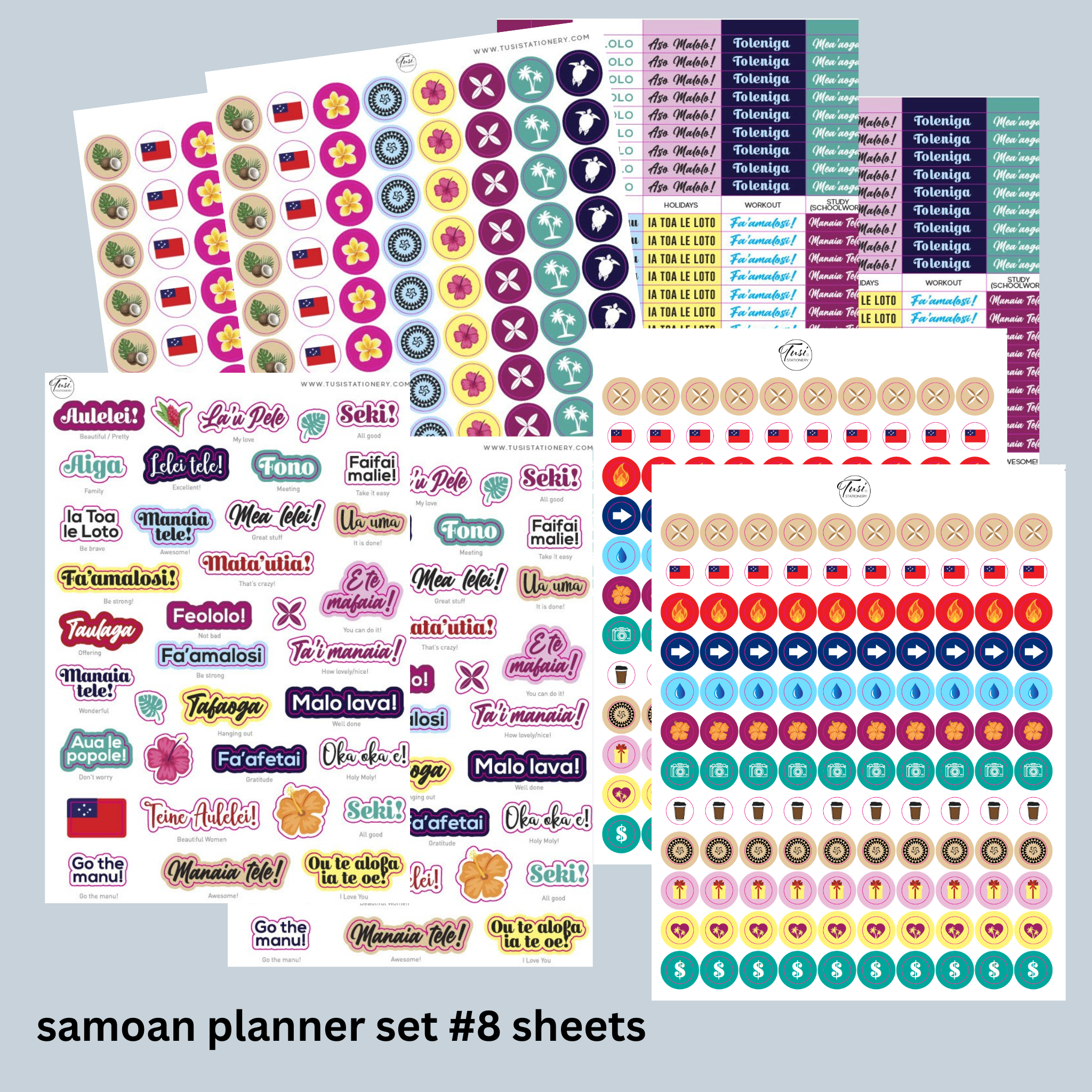 Stickers: Samoan Planner Set