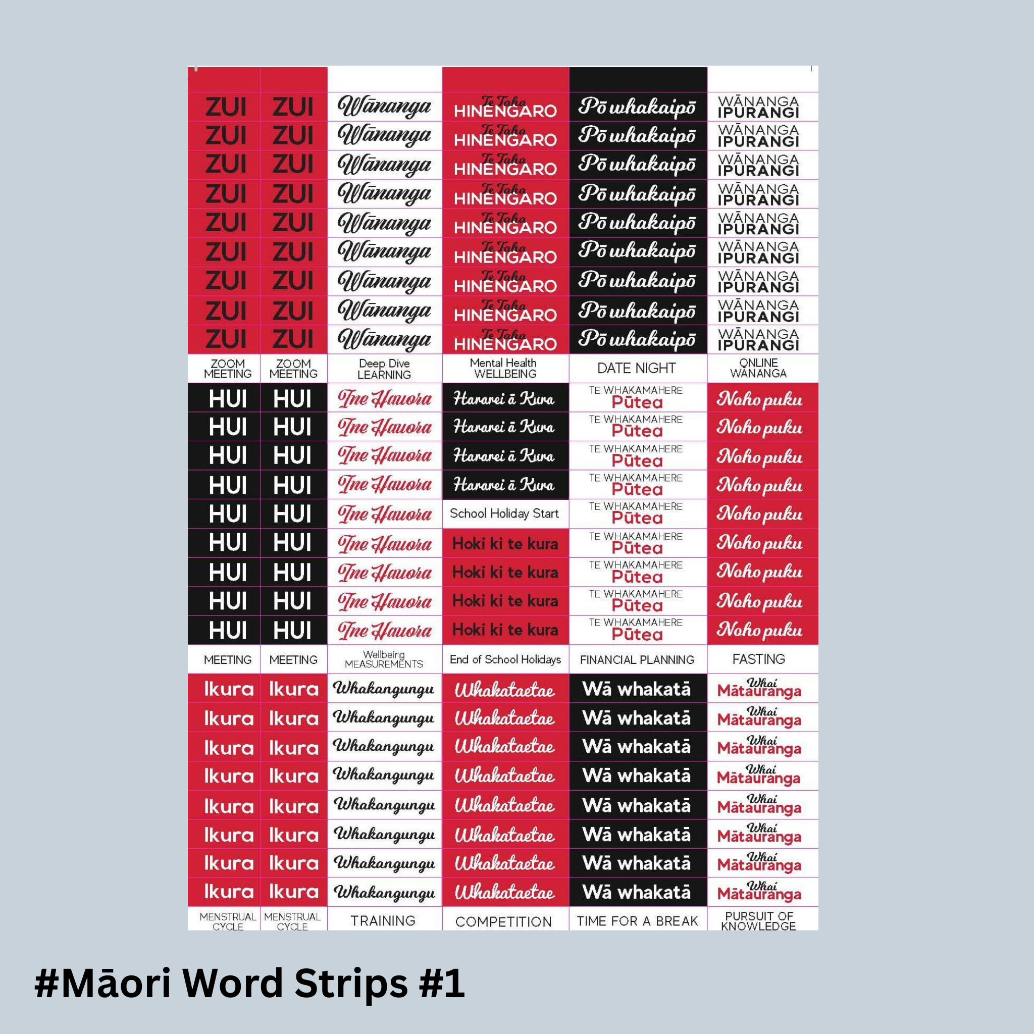 Stickers: Māori Planner Set