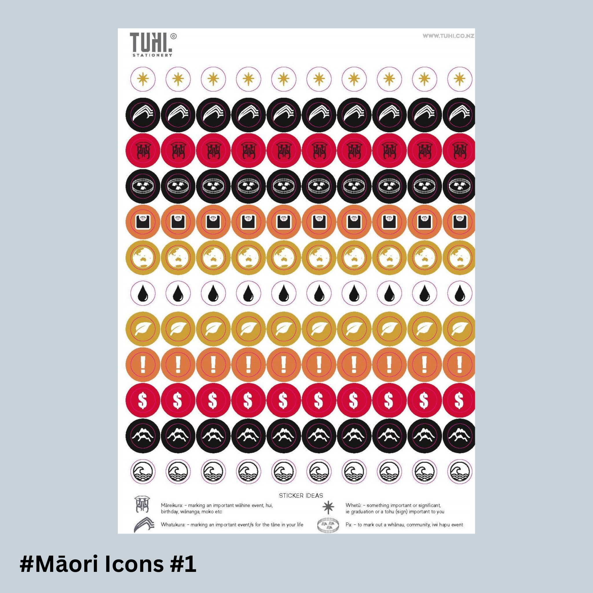 Stickers: Māori Planner Set