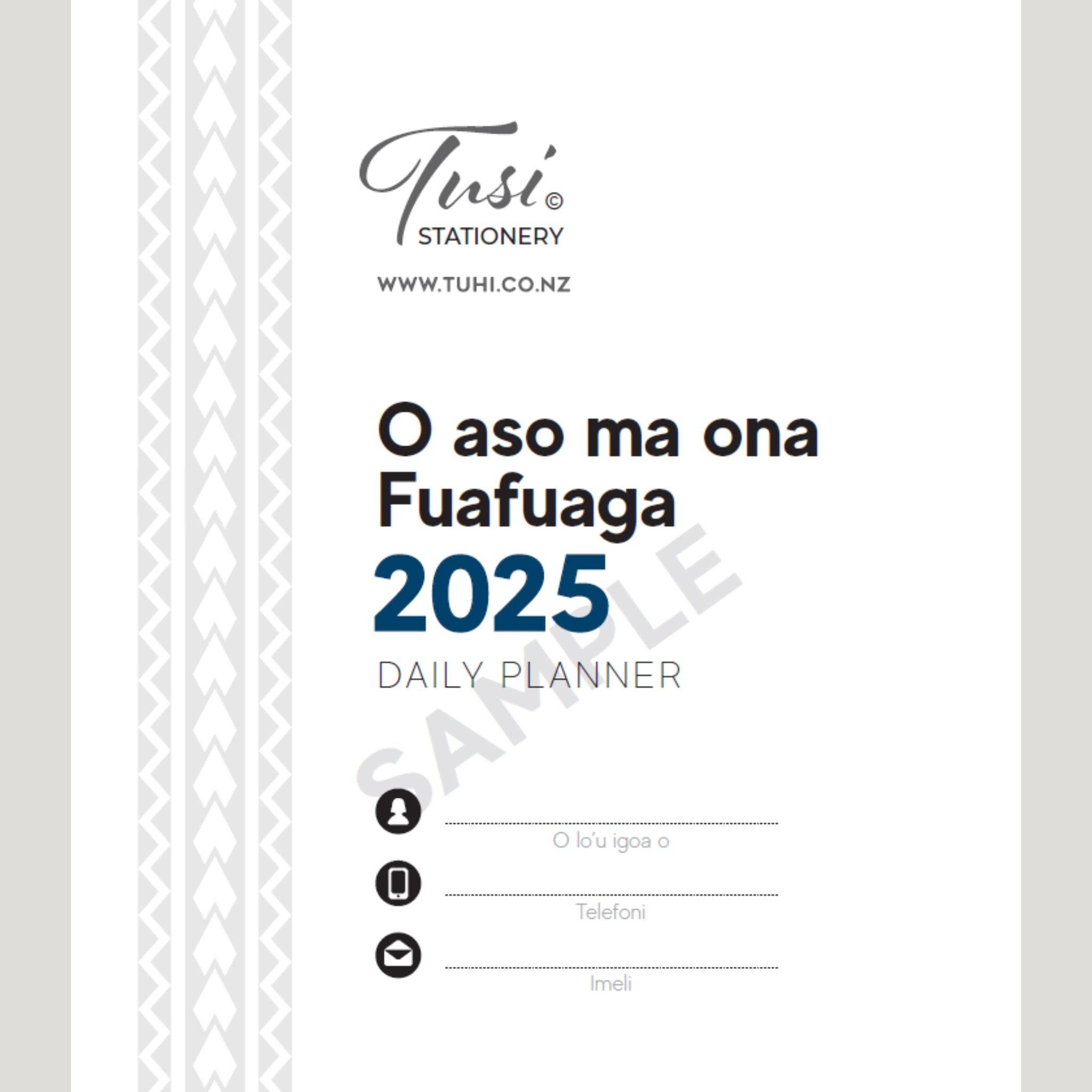 2025 Fuafuaga | Bilingual Samoan English Daily Planner (B5 Size) - Tuhi Stationery Ltd