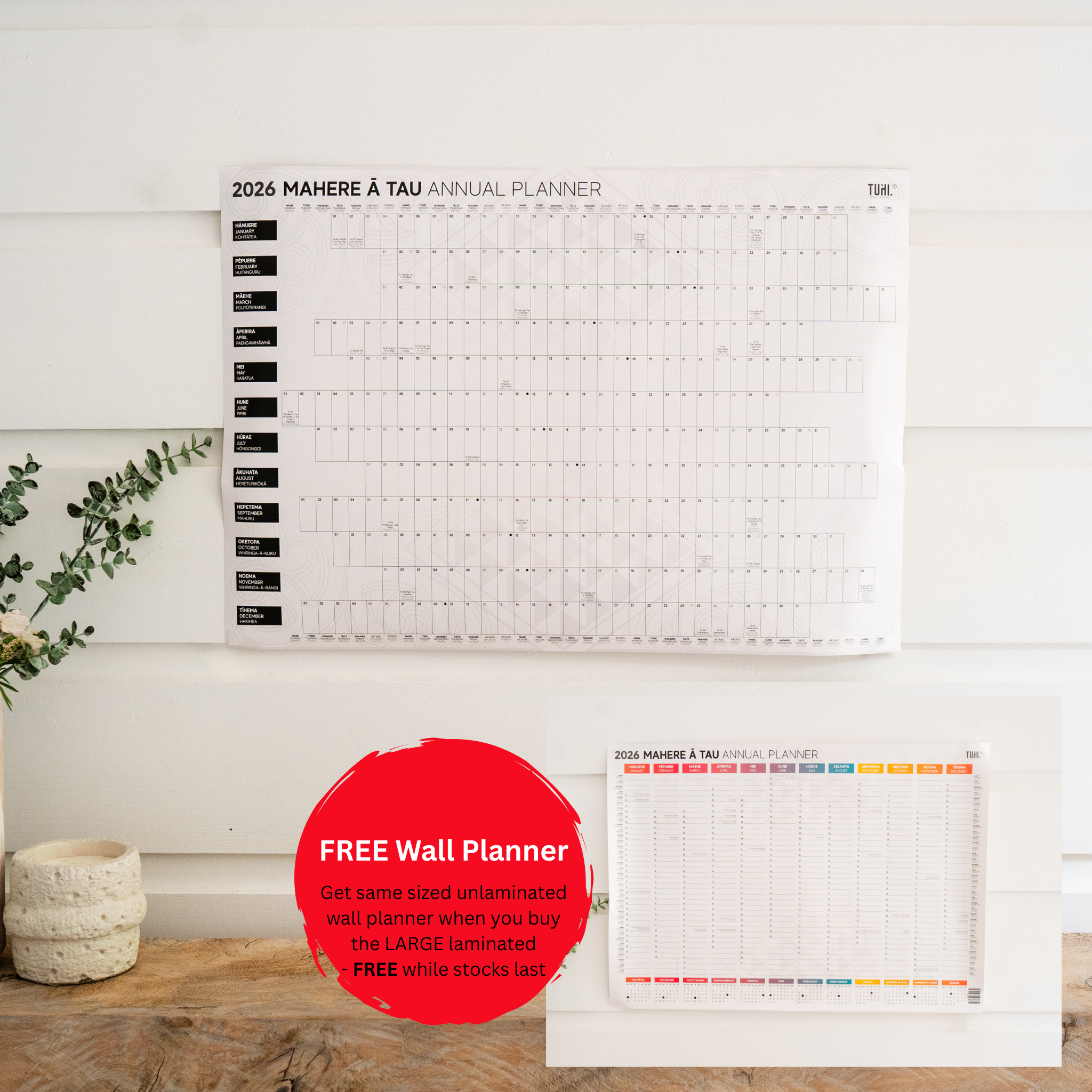 2026 Mahere ā Tau | Māori Wall Planner