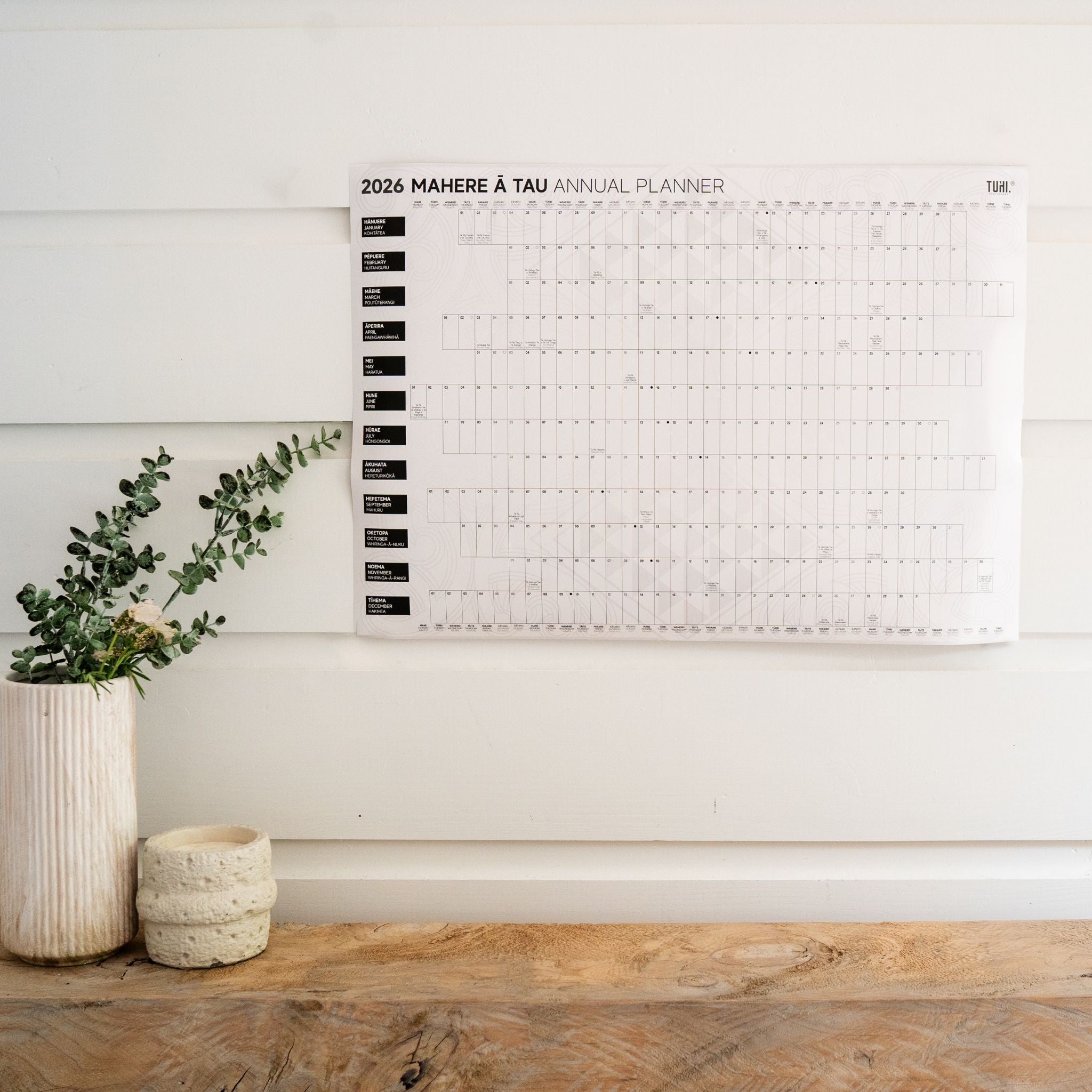 2026 Mahere ā Tau | Māori Wall Planner