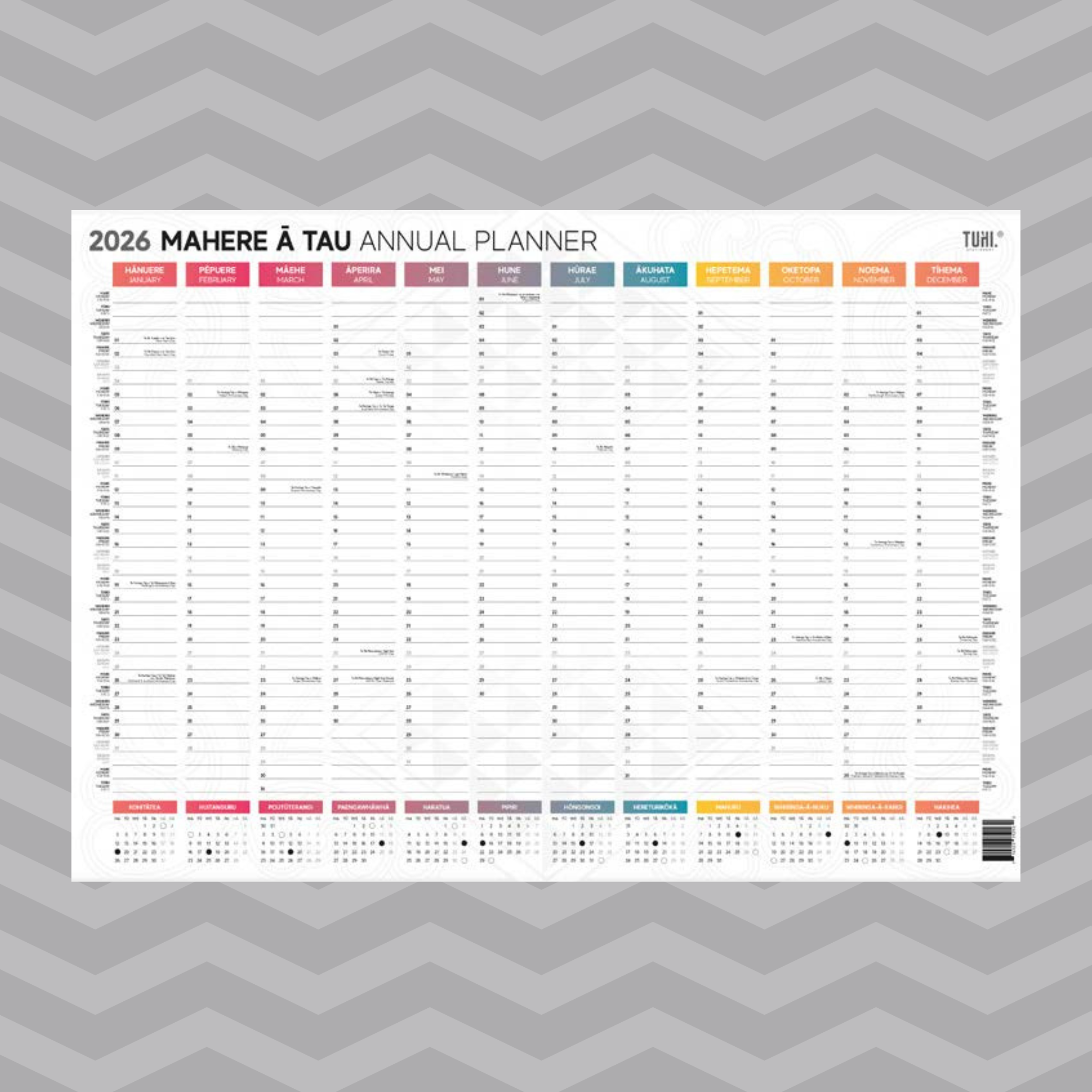 2026 Mahere ā Tau Māori Wall Planner