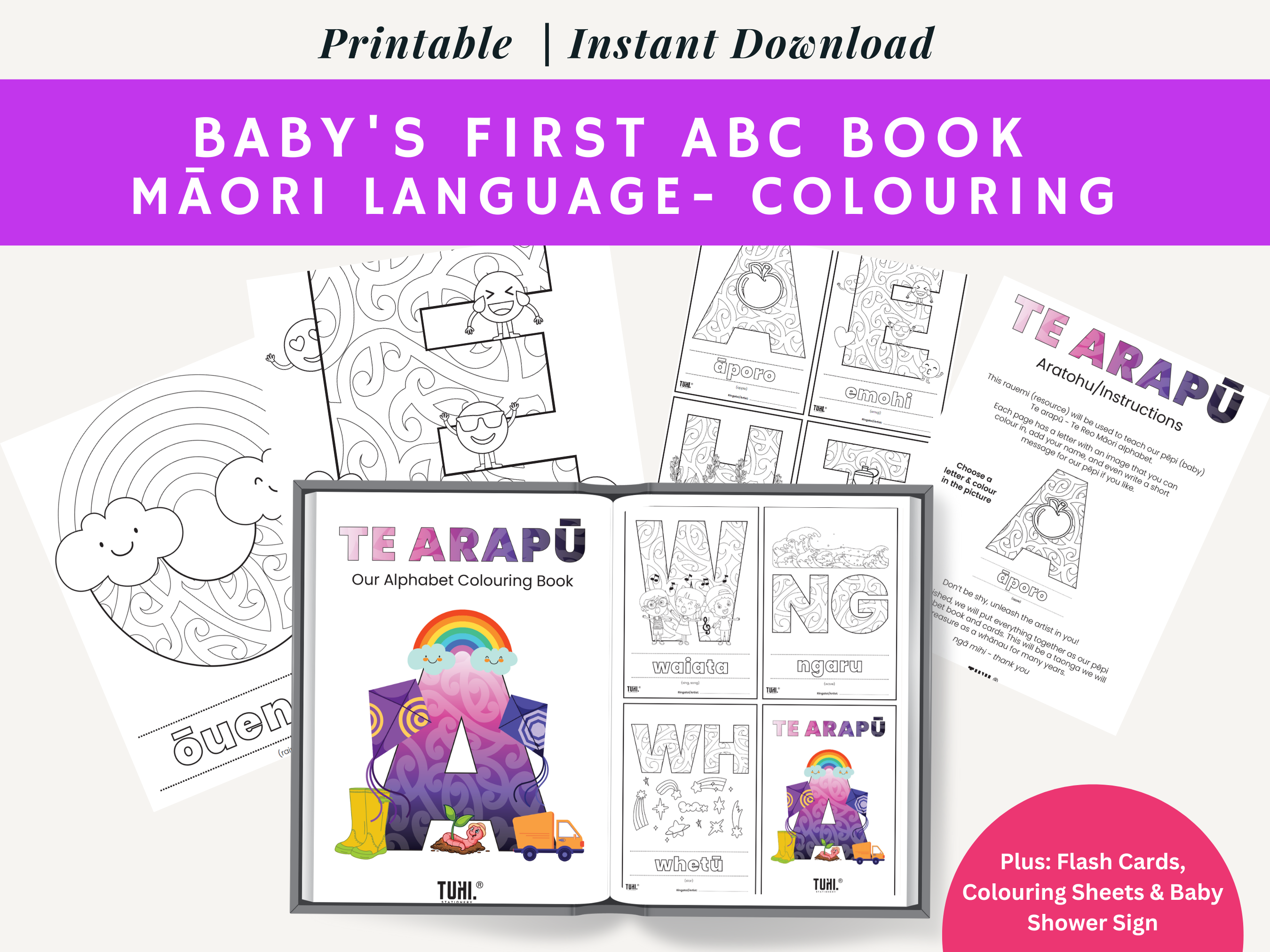 Baby's First Arapū Māori Book - Digital Activity Set (Mix Design)