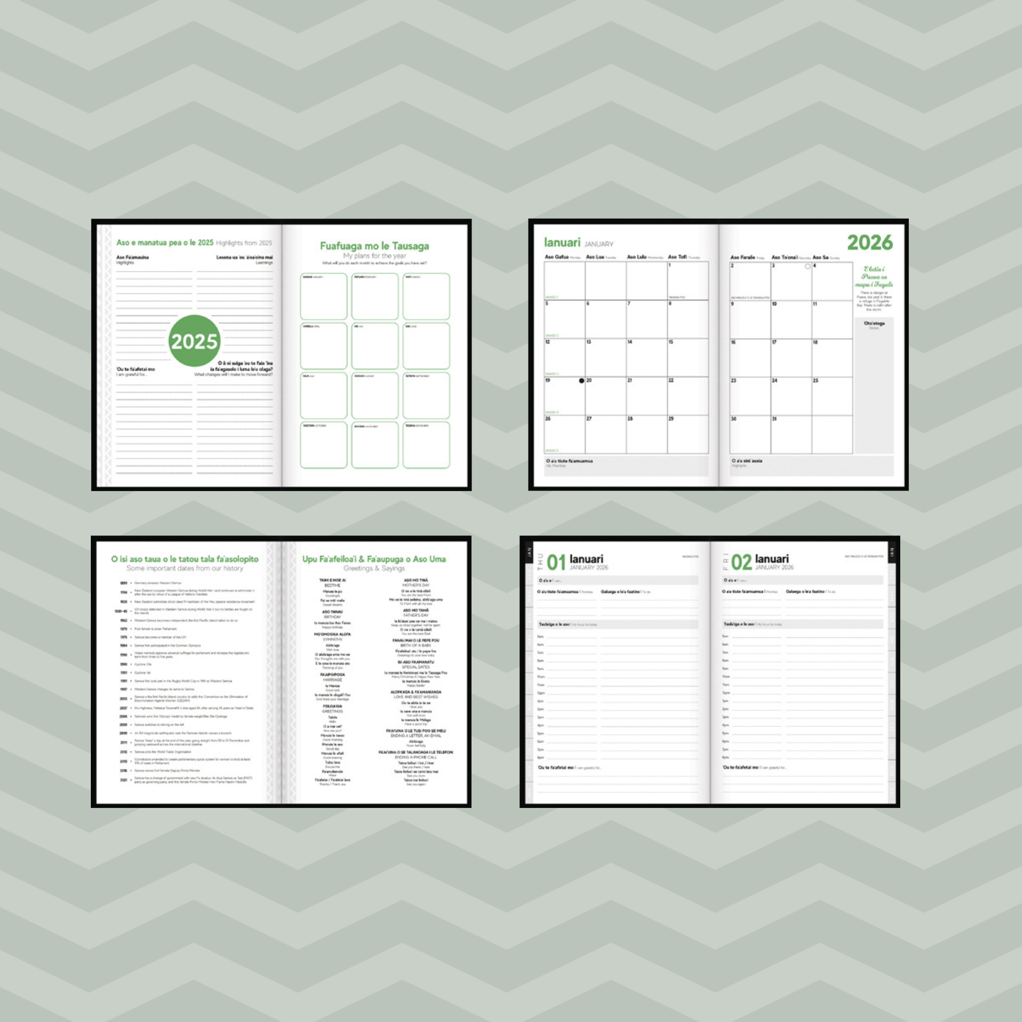 2026 Samoan Daily Planner- 2 Sizes