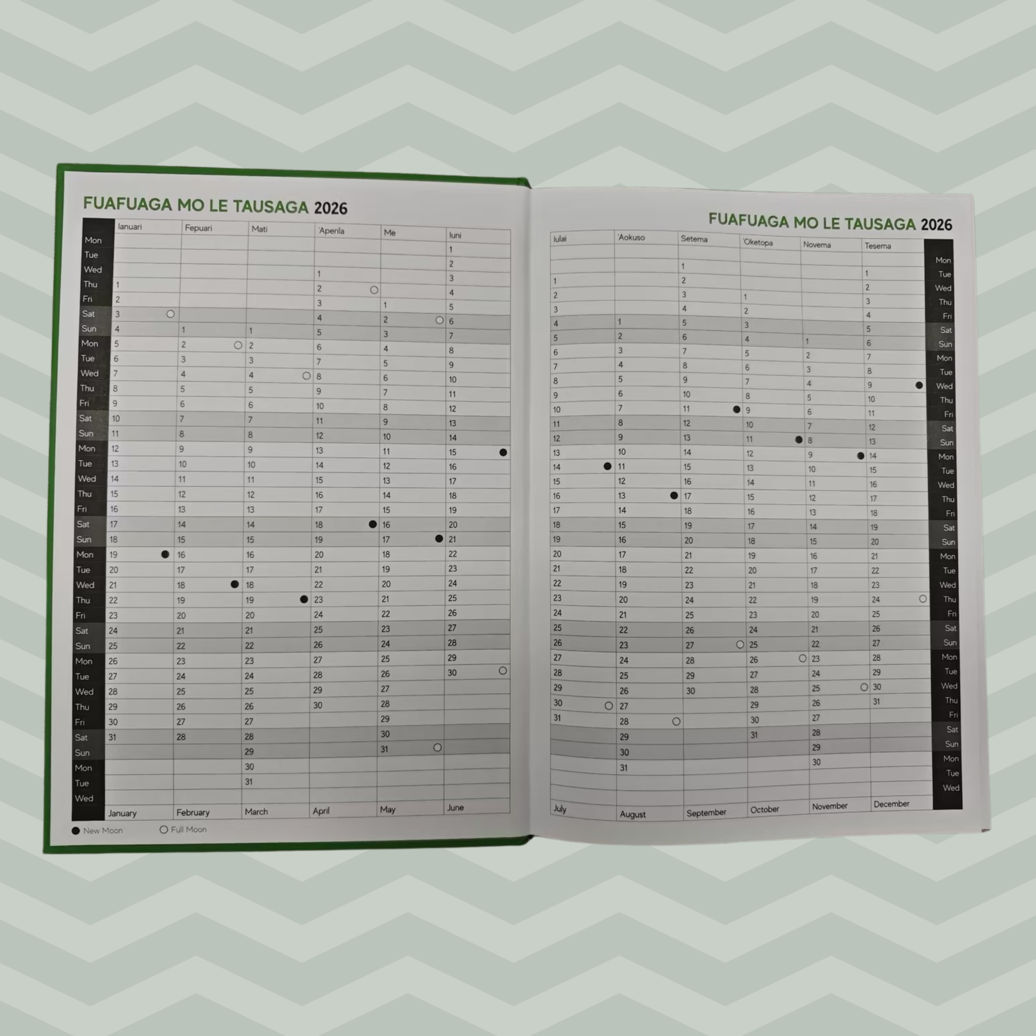 2026 Samoan Daily Planner- 2 Sizes