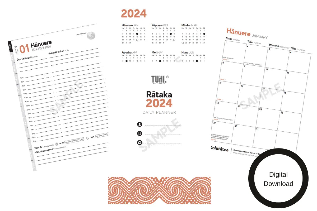 2024 Rātaka |Daily Planners: B5 Standard - Tuhi Stationery Ltd