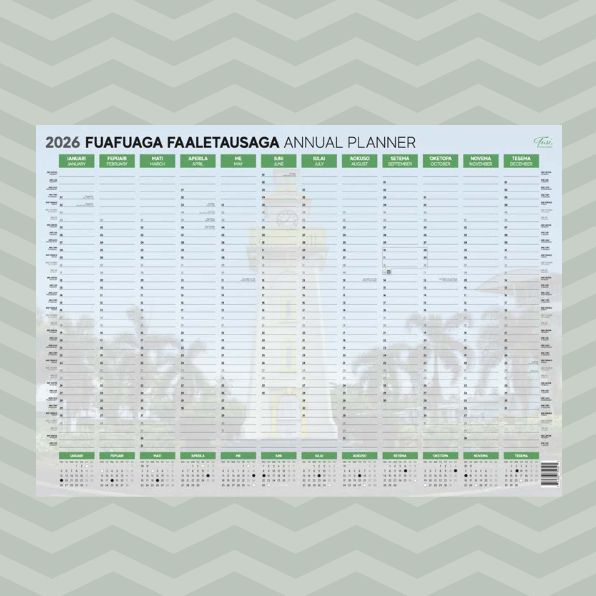 2026 Samoan Wall Planner