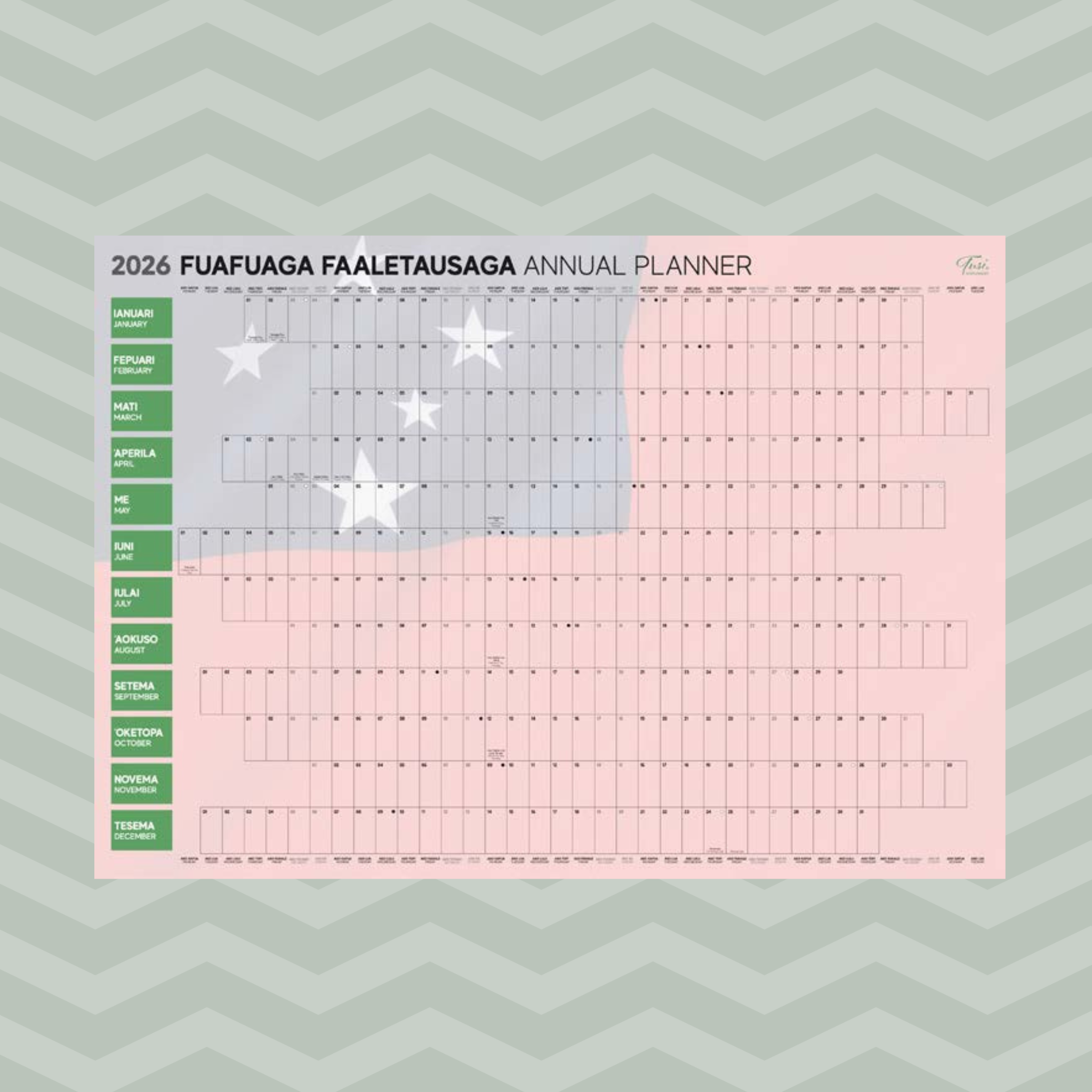2026 Samoan Wall Planner