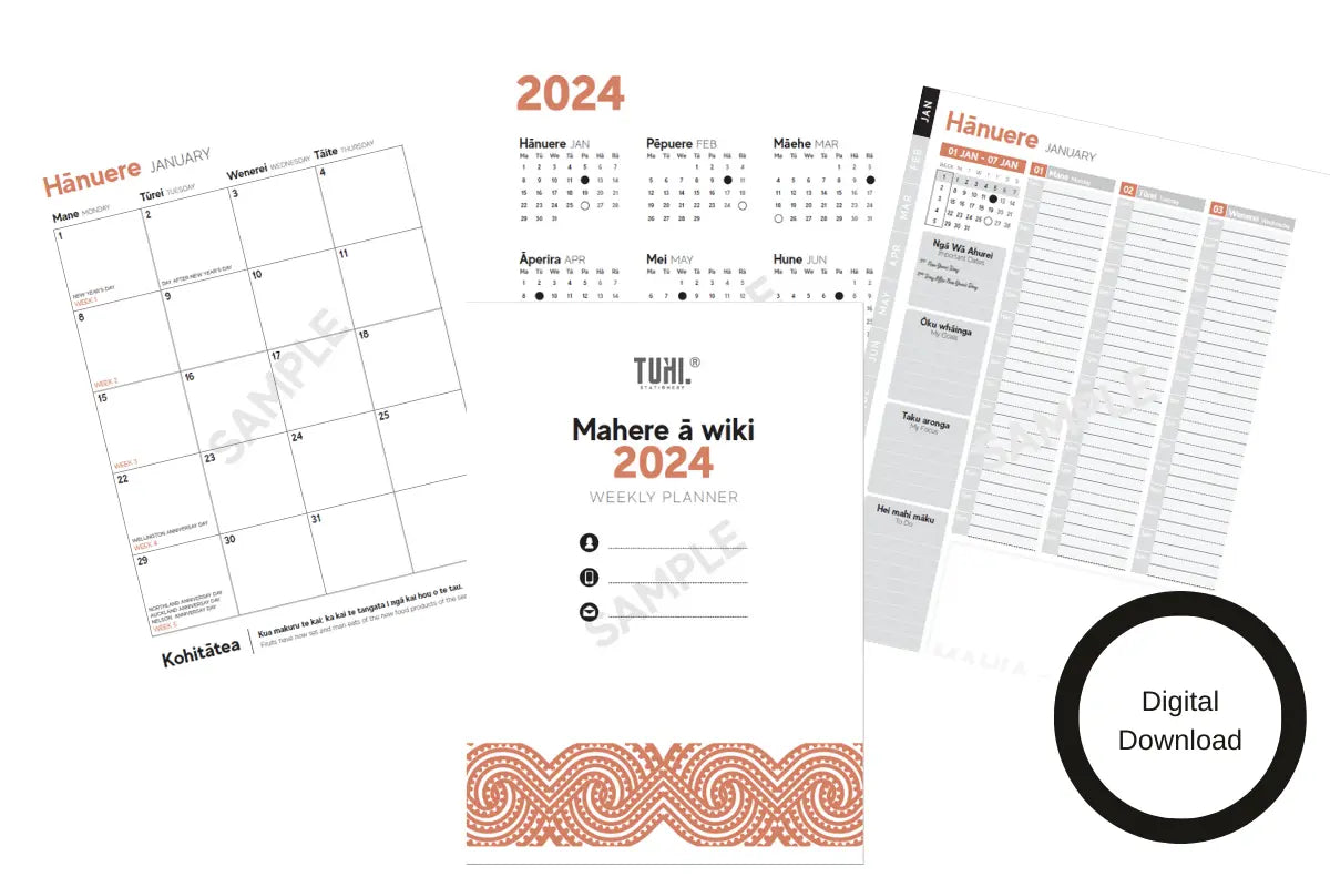 Koha 2024 Sample - Weekly Planner Bilingual - Tuhi Stationery Ltd