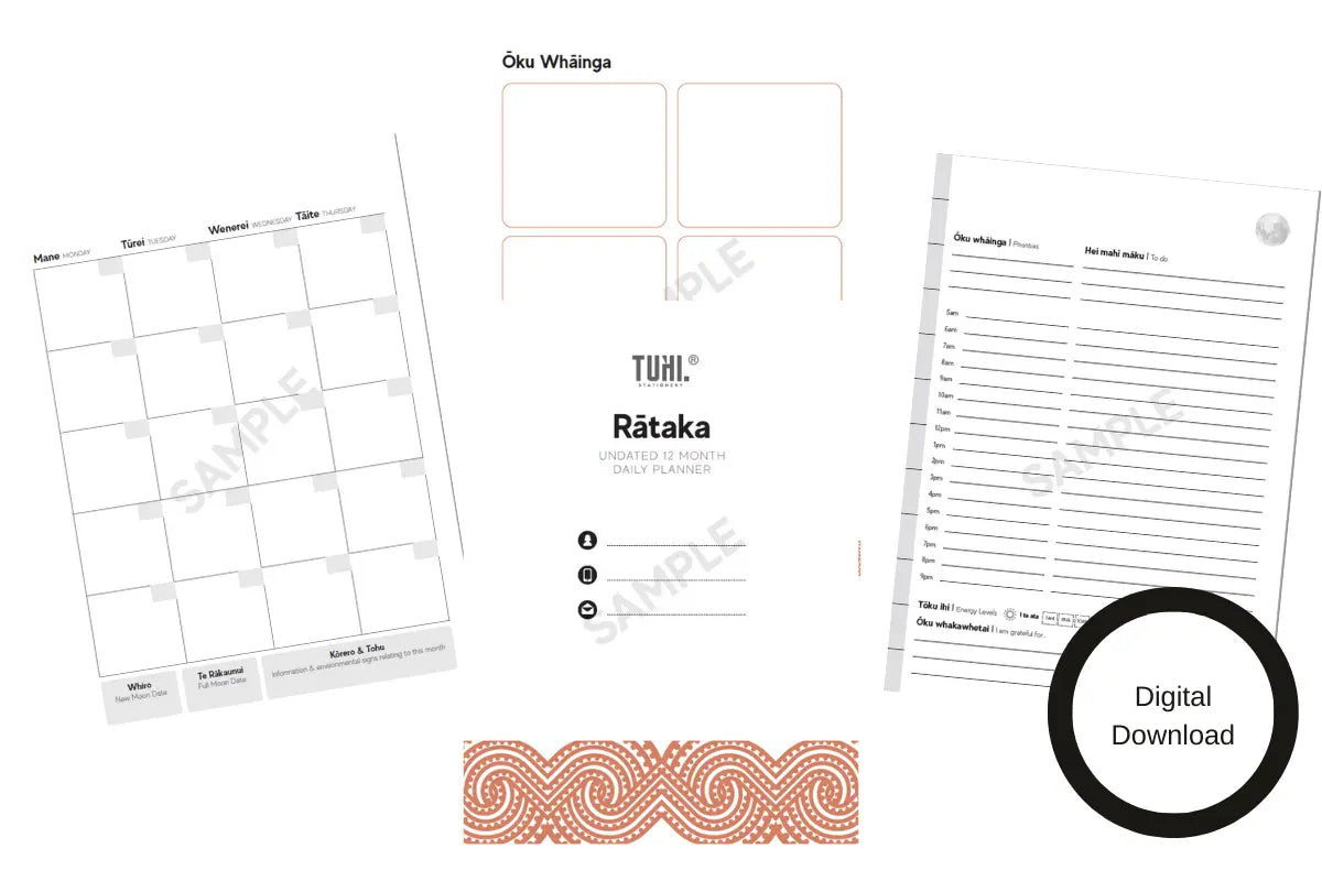 Undated 12 month Planners - Tuhi Stationery Ltd