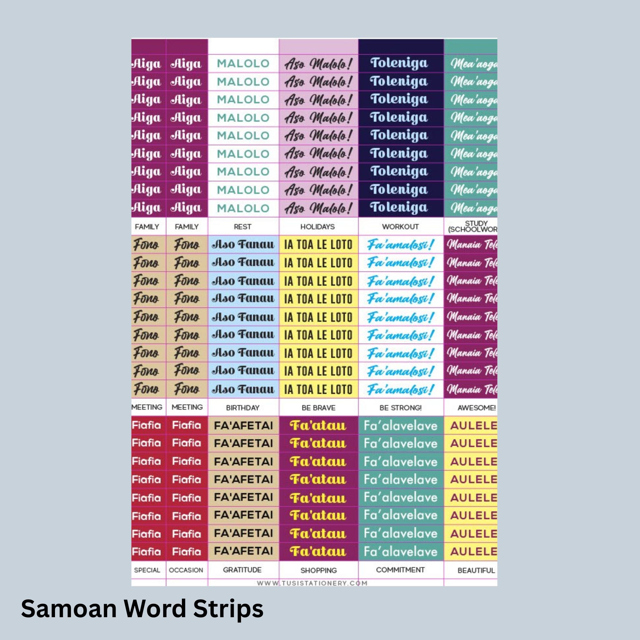 Stickers: Samoan Seki Set