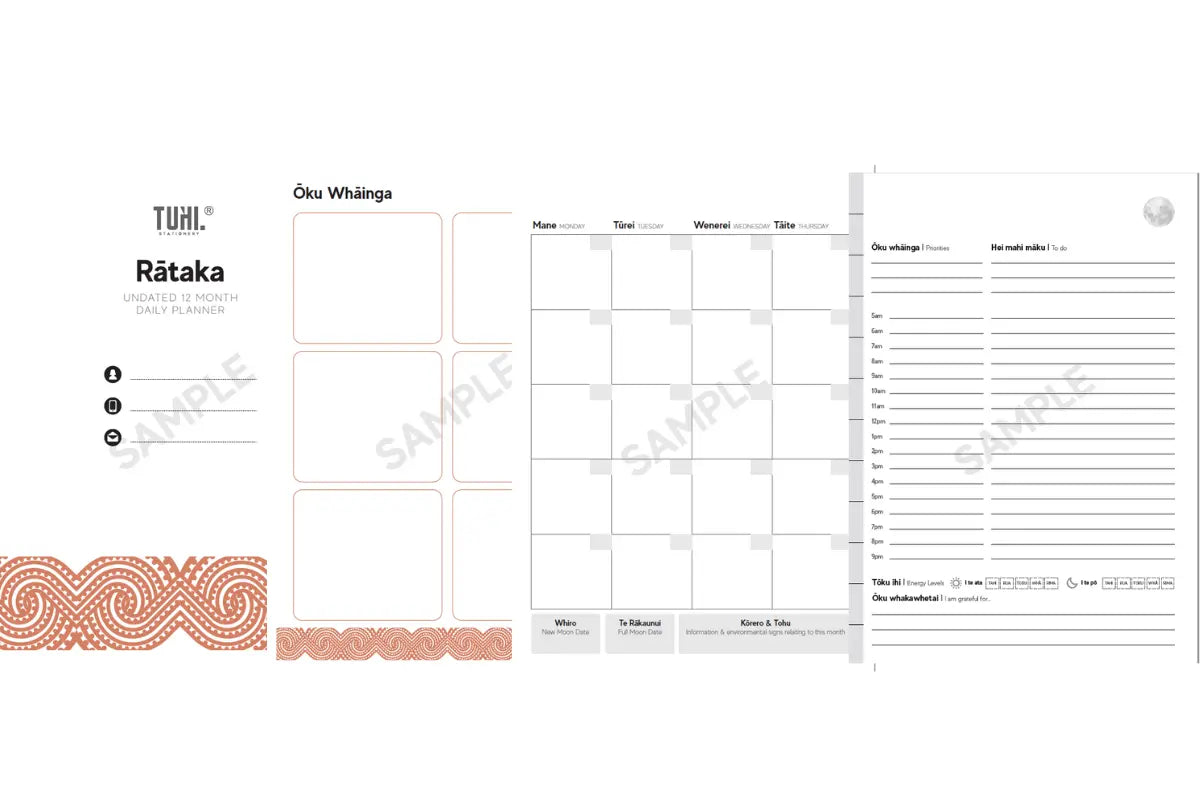 Koha: 2024 Sample- Undated Daily Planner Bilingual - Tuhi Stationery Ltd