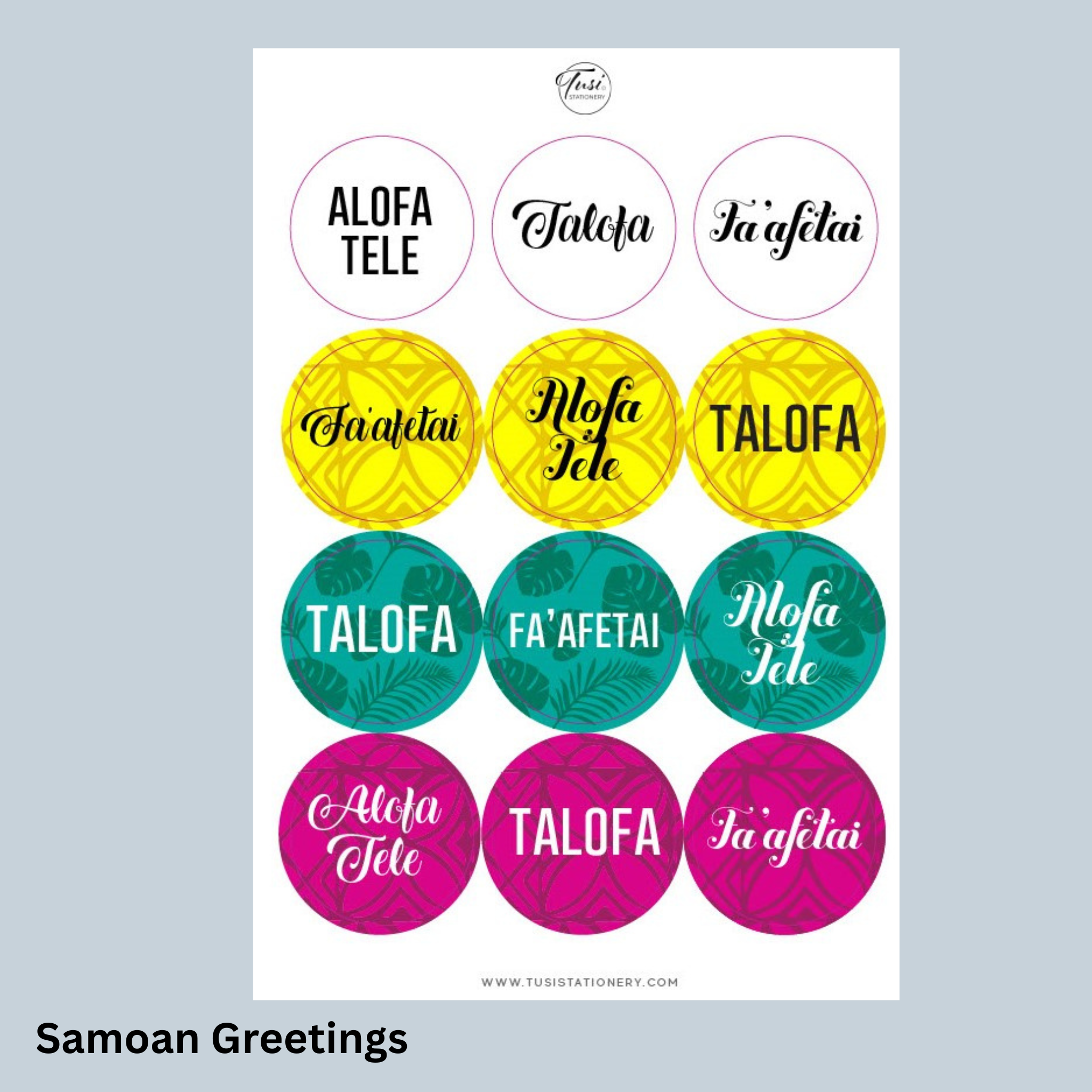 Stickers: Samoan Greetings