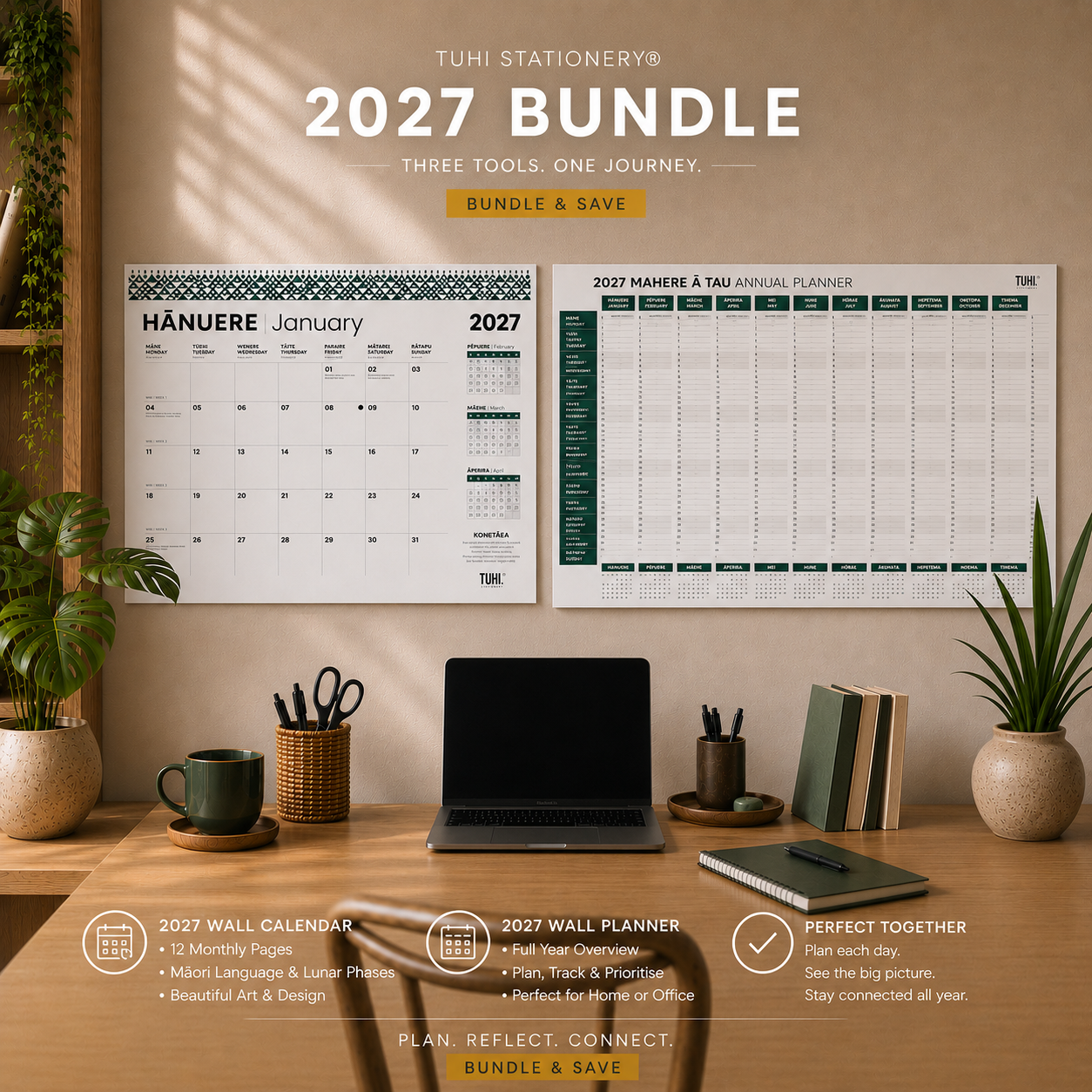 2027 Bundle | Flip Calendar + Wall Planner