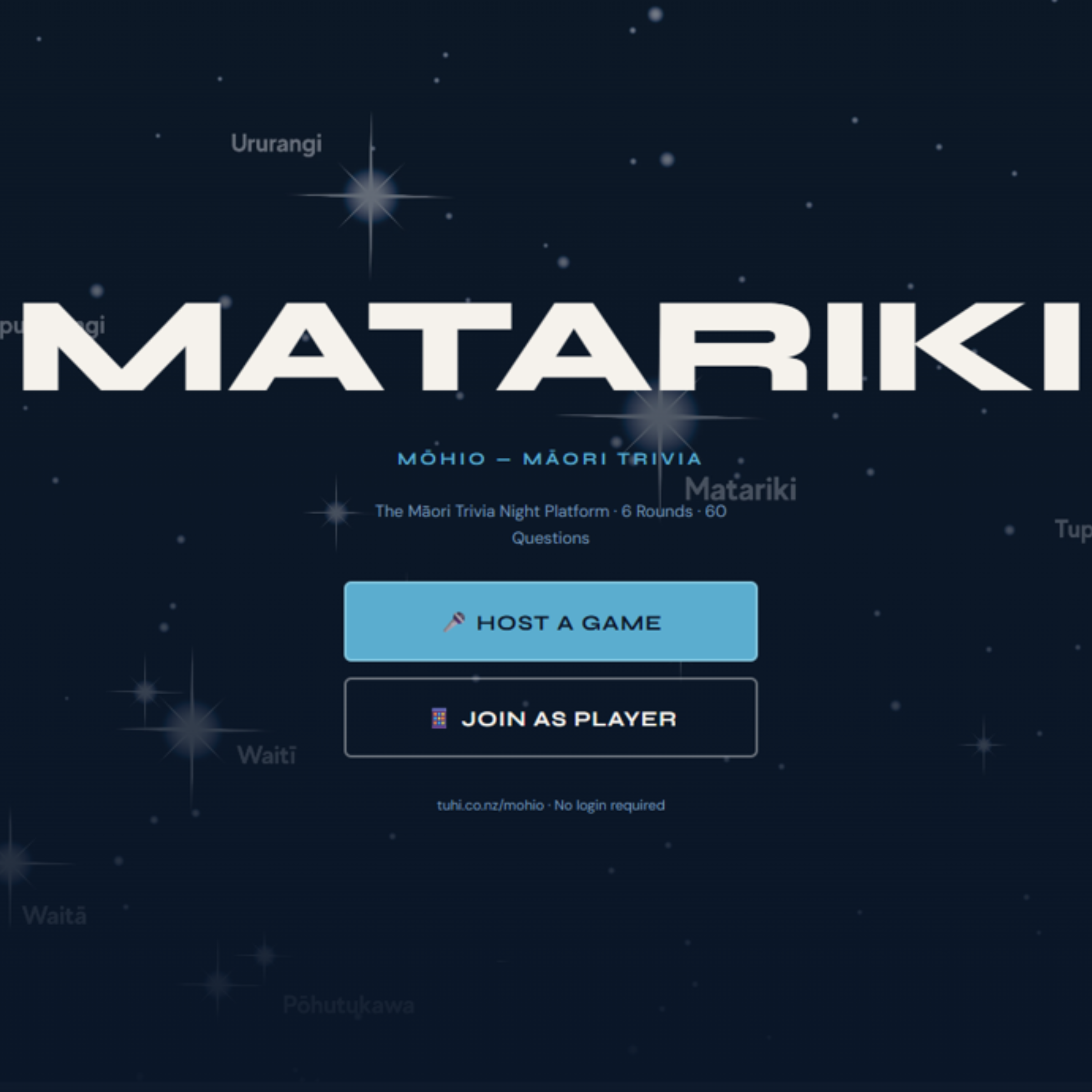 Matariki Trivia - Digital App