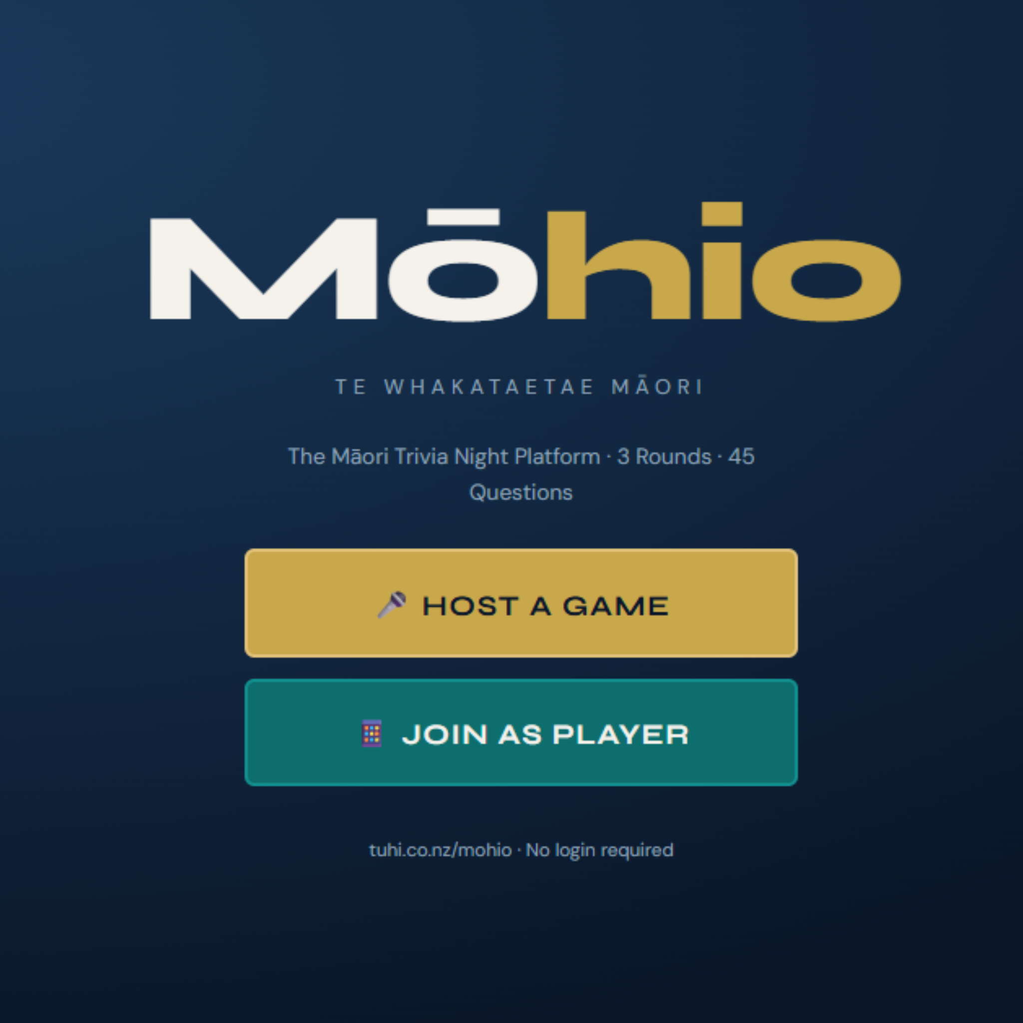 Mōhio Māori Trivia - Hosted Event (APP TESTER)