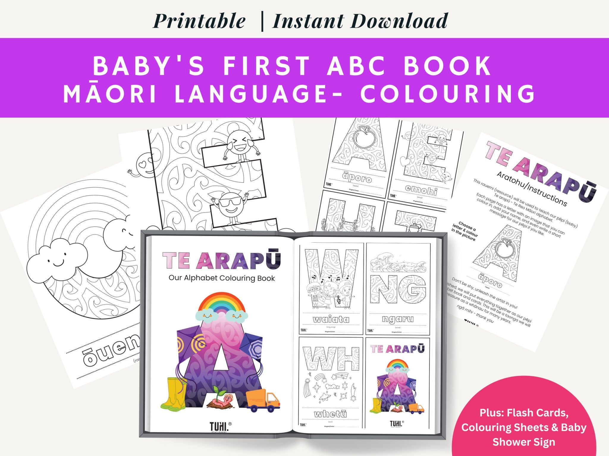 Baby's First Arapū Māori Book - Digital Activity Set (Mix Design) - Tuhi Stationery Ltd