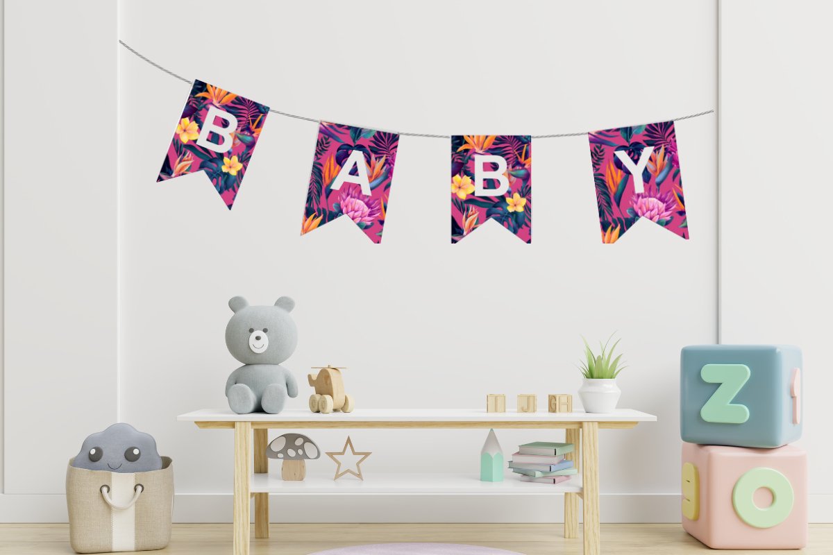 DIY Bunting: Tropical Floral Alphabet - Tuhi Stationery Ltd