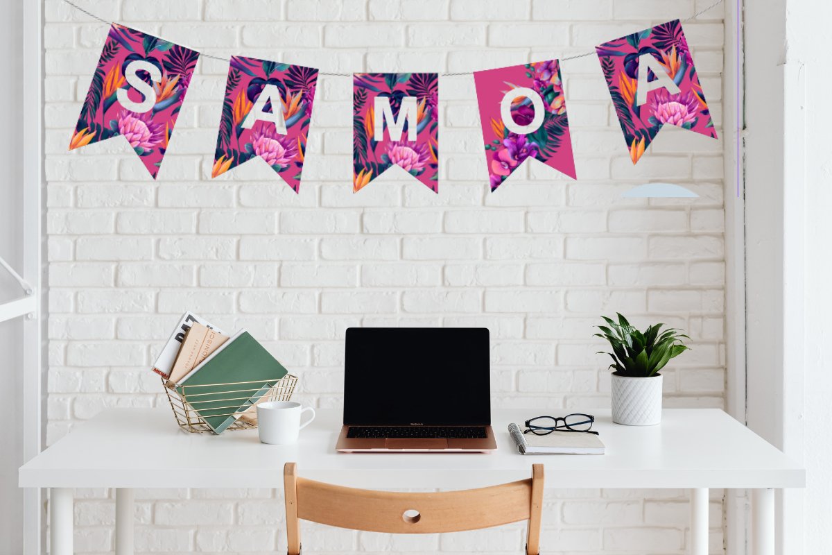 DIY Bunting: Tropical Floral Alphabet - Tuhi Stationery Ltd