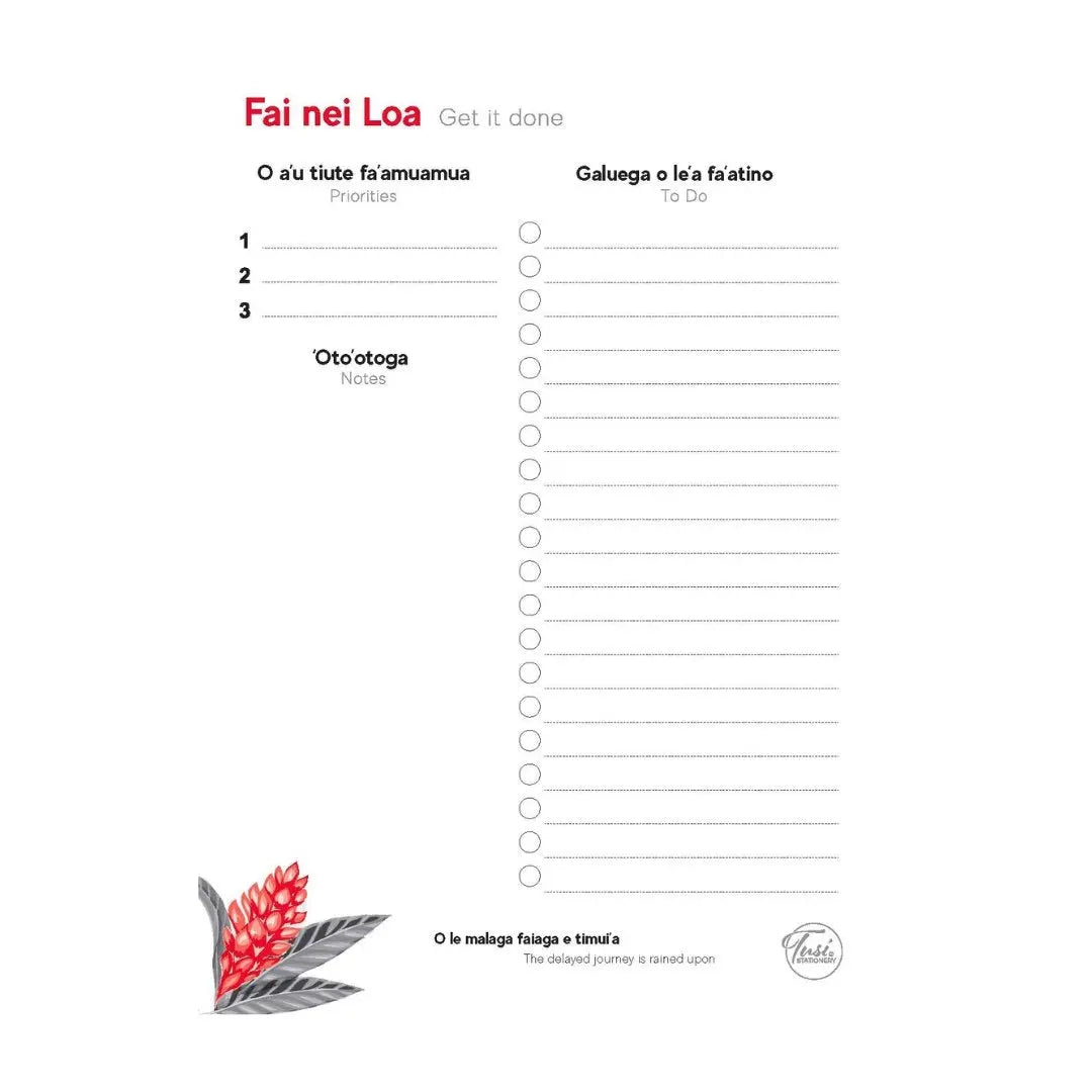 Fai nei Loa | Samoan To - Do List - Tuhi Stationery Ltd