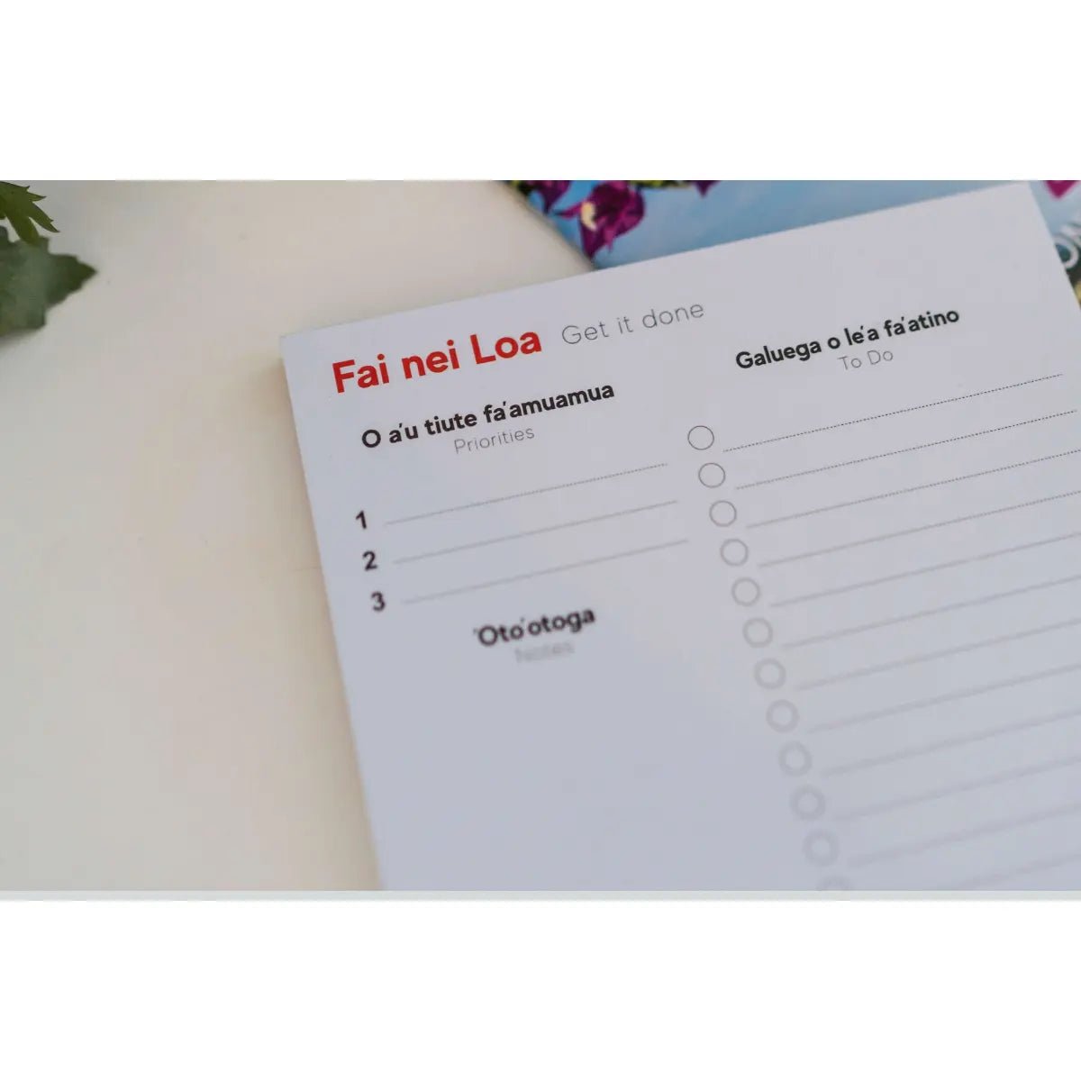 Fai nei Loa | Samoan To - Do List - Tuhi Stationery Ltd