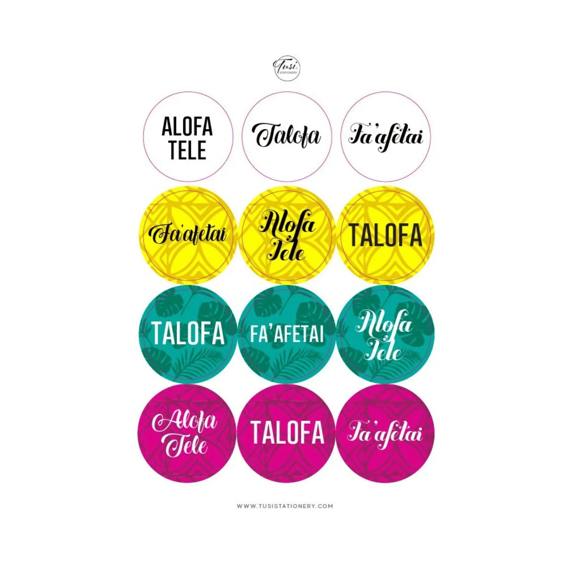 Samoan Stickers: Greetings - Tuhi Stationery Ltd