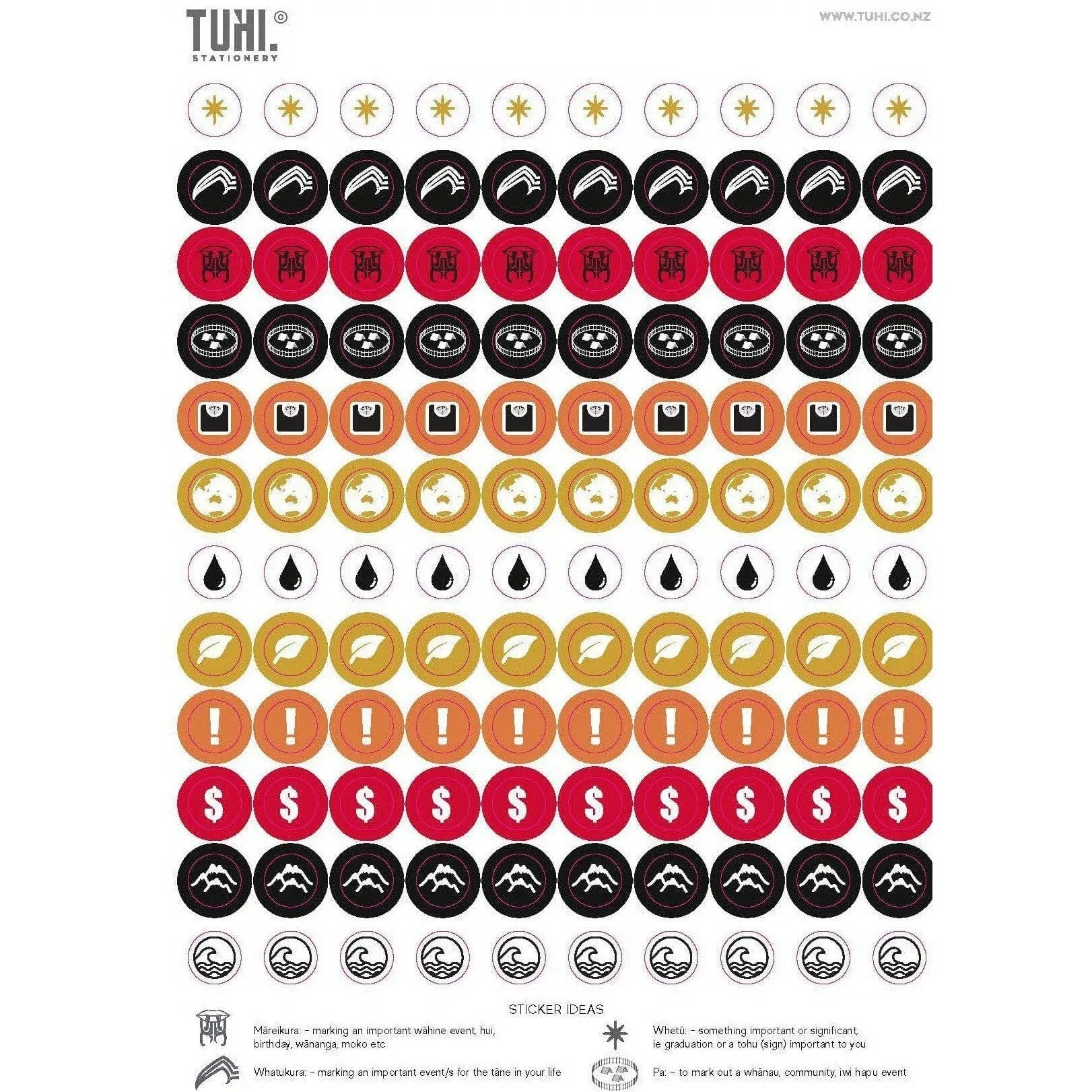 Stickers: Māori Planner Set - Tuhi Stationery Ltd